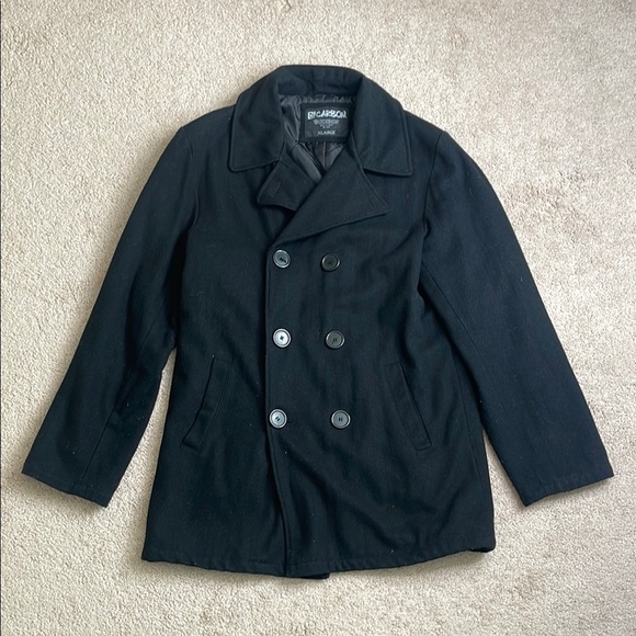 Carbon Other - Carbon Black Peacoat Timeless Wool Blend Design